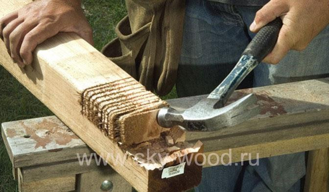 Установка опорных балок и лаг Установка опорных балок и лаг